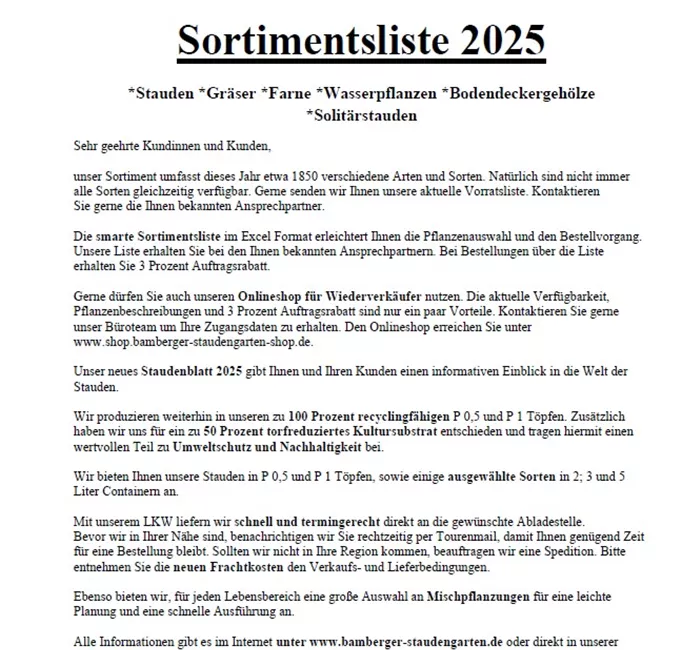 Sortimentsliste 2025