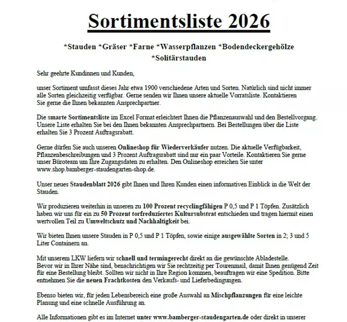 Sortimentsliste 2026